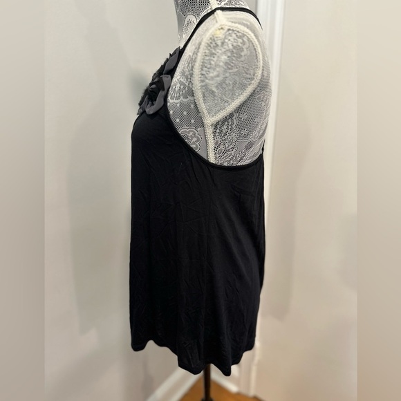 NWT Women’s Sz: L Express 3D Black Floral Appliqué Racerback Stretch Tank Top. M - Picture 15 of 15